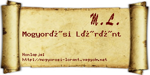 Mogyorósi Lóránt névjegykártya