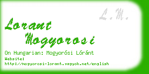 lorant mogyorosi business card