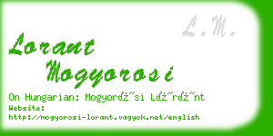 lorant mogyorosi business card